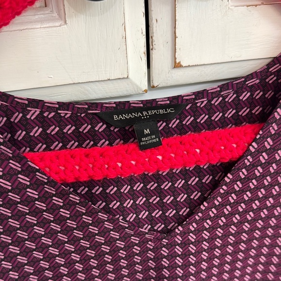 Banana Republic Purple Women's blouse with flared sleeves. Size M. - Picture 2 of 9